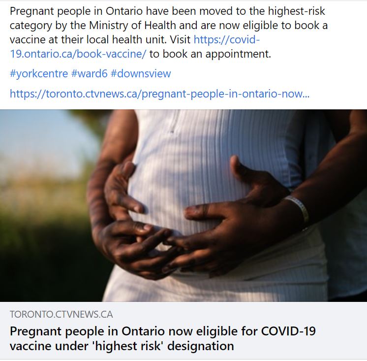 Facebook Post Re: Pregnancy