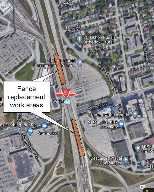 MAP TTC Notice - Allen Road near Wilson and Yorkdale - May 2021